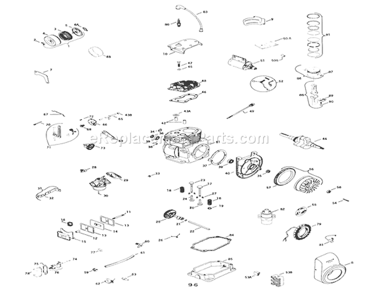 Kohler 8 H.p. Engine K181s, Spec 30629d Diagram and Parts List for 71-08K801 1977 Toro Lawn Tractor