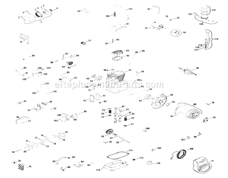 Kohler 10 H.p. Engine K241s, Spec 46636d Diagram and Parts List for 71-10K801 1977 Toro Lawn Tractor