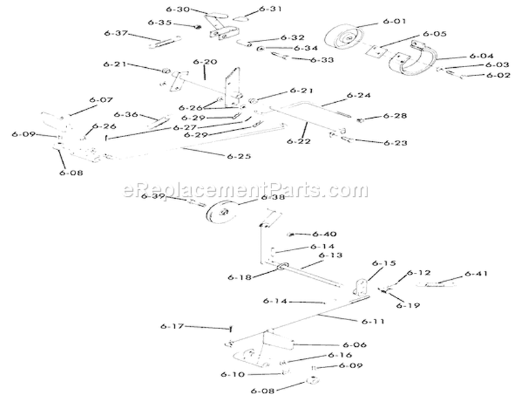 Brake, Clutch Linkage Diagram and Parts List for 71-16K801 1977 Toro Lawn Tractor