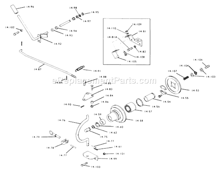 Manual P.t.o. Diagram and Parts List for 71-16K801 1977 Toro Lawn Tractor