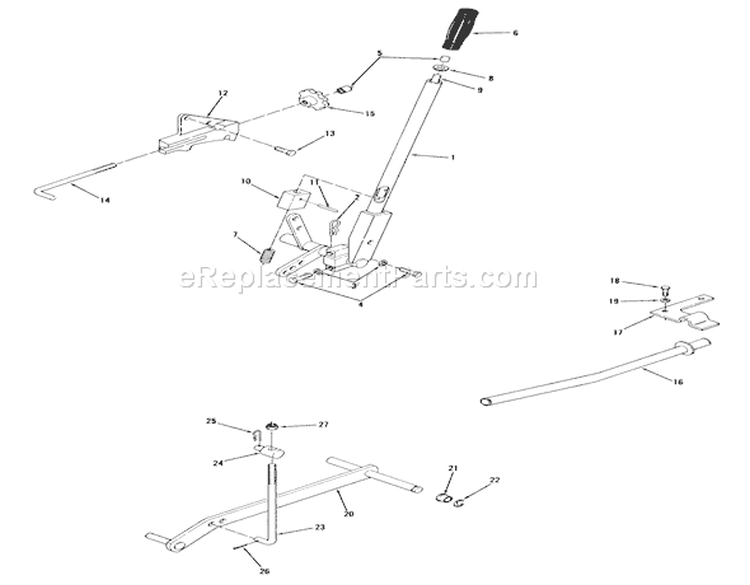Lift Linkage Diagram and Parts List for 71-08K801 1977 Toro Lawn Tractor