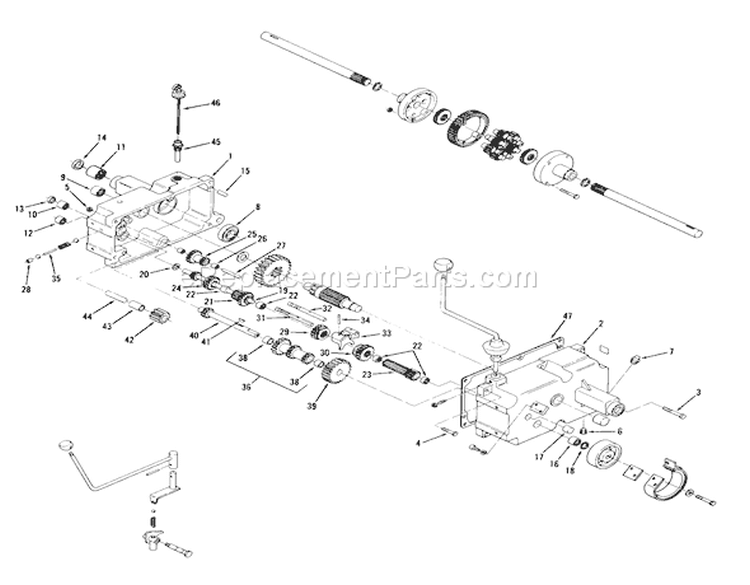 Mechanical Transmission-8 Speed Diagram and Parts List for 71-08K801 1977 Toro Lawn Tractor