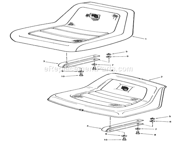 Seats Diagram and Parts List for 71-08K801 1977 Toro Lawn Tractor