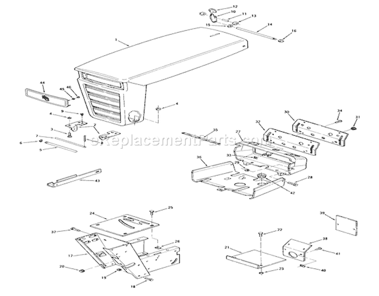 Sheet Metal & Covers Diagram and Parts List for 71-08K801 1977 Toro Lawn Tractor