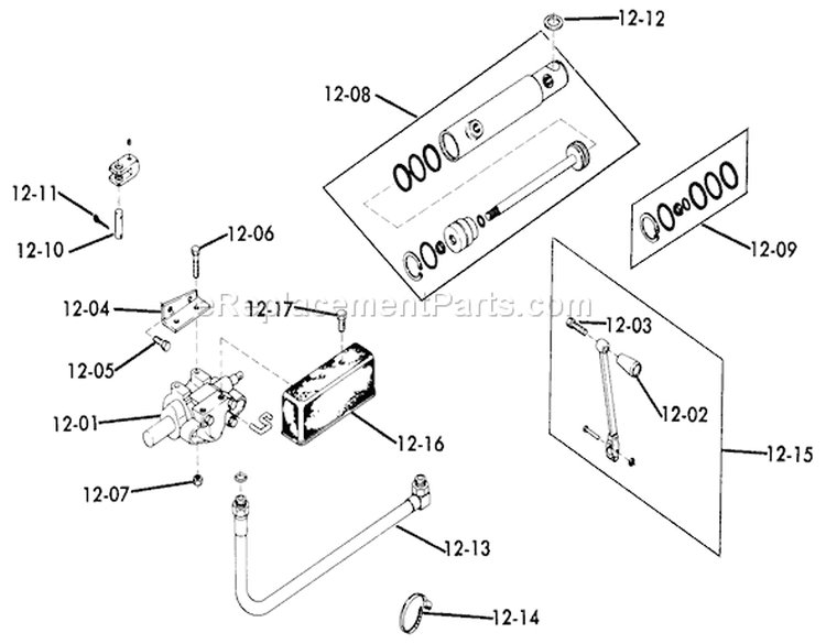 Hydraulic System Diagram and Parts List for 71-16KS01 1977 Toro Lawn Tractor