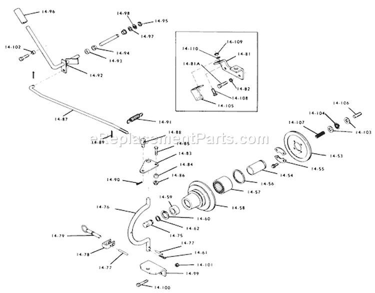 Manual P.t.o. Diagram and Parts List for 71-16KS01 1977 Toro Lawn Tractor