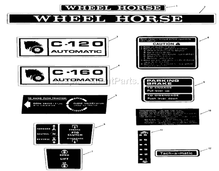 Page C Diagram and Parts List for 71-16KS02 1977 Toro Lawn Tractor