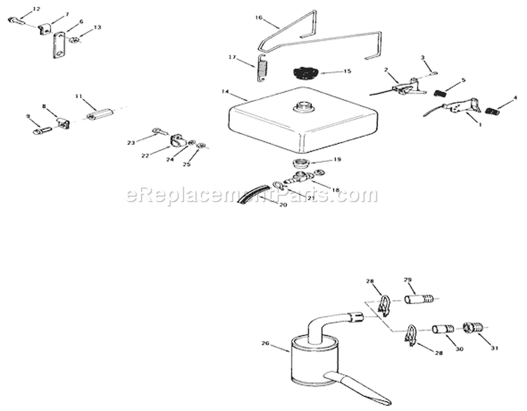 Page H Diagram and Parts List for 71-16KS02 1977 Toro Lawn Tractor