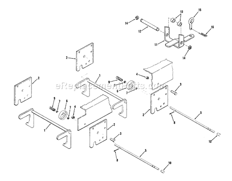 Hitches Diagram and Parts List for 71-16OS01 1977 Toro Lawn Tractor