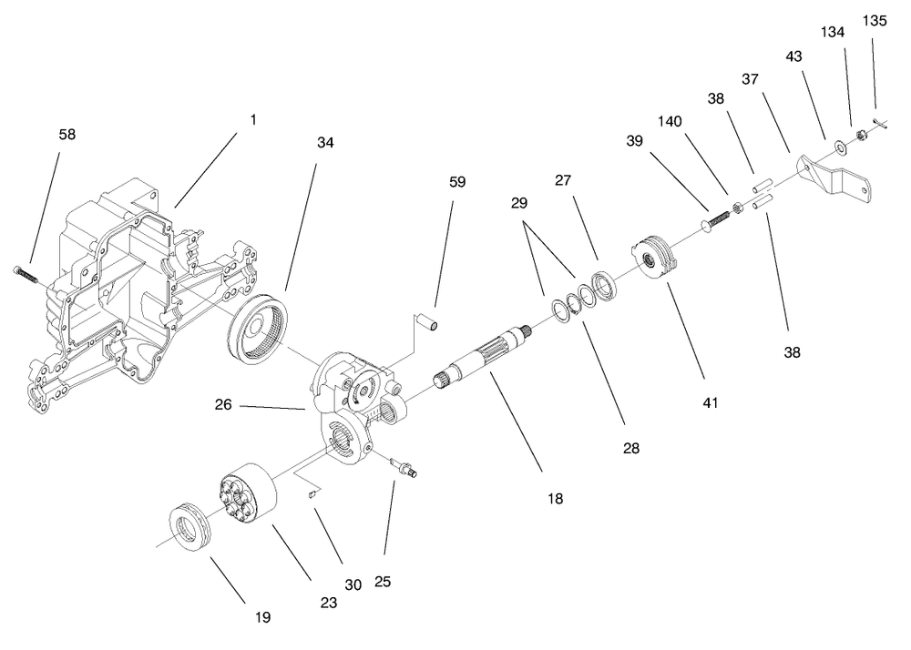 Hydro Transaxle Assembly (Cont.) Diagram and Parts List for 71219 8900001 - 8999999 Toro Lawn Tractor