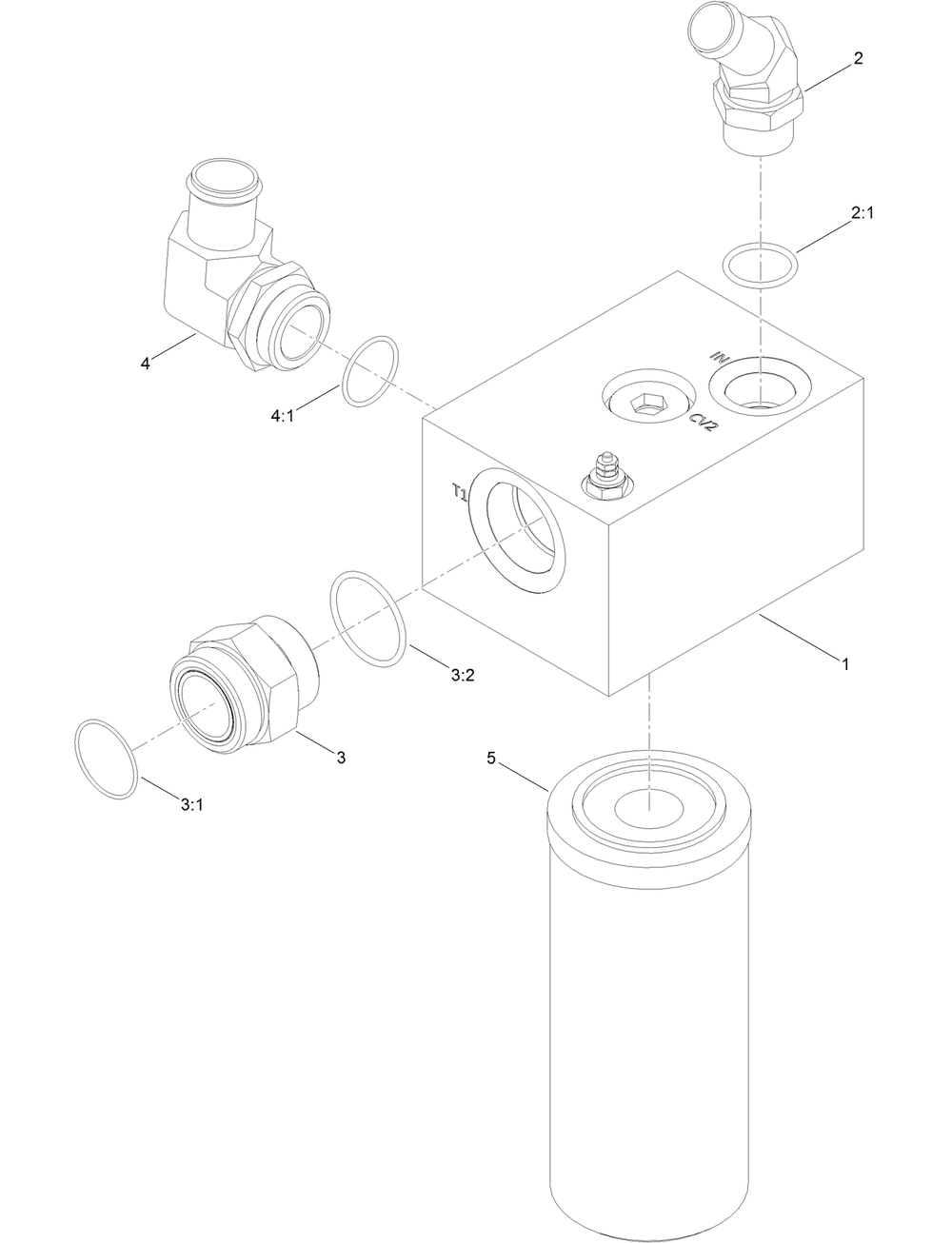 Return Manifold Assembly Diagram and Parts List for 23803 400000000 - 999999999 Toro Lawn Tractor Accessories