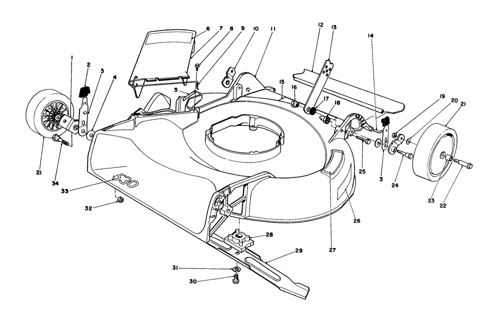 Housing Assembly Diagram and Parts List for 16202 4000001 - 4999999 Toro Lawn Mower