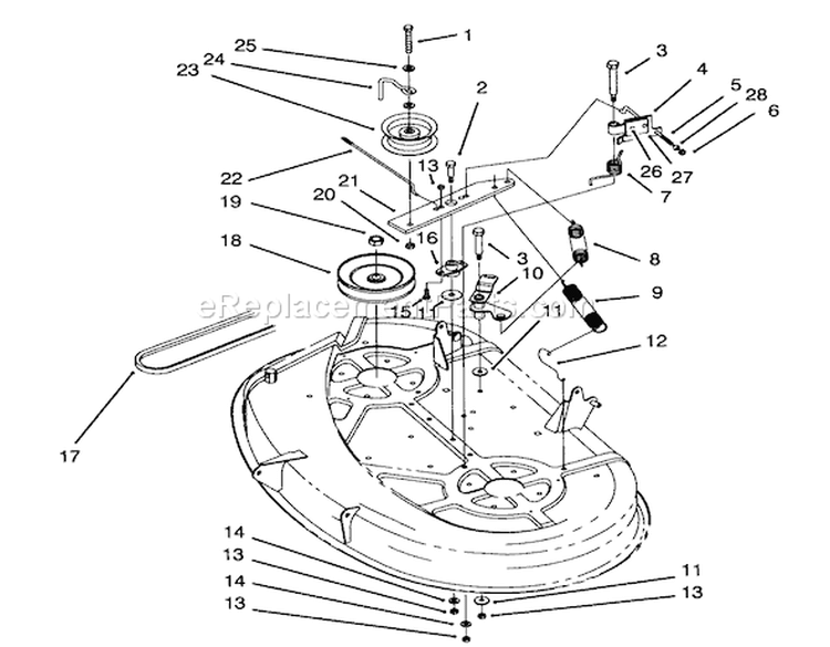 Brake Assembly (38" Cutting Unit) Diagram and Parts List for 71184 5900001-5910000 - 1995 Toro Lawn Tractor