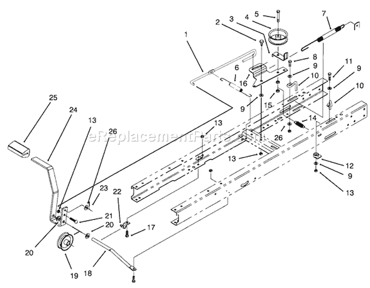 Clutch Assembly Diagram and Parts List for 71184 5900001-5910000 - 1995 Toro Lawn Tractor