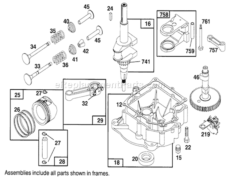Engine Briggs & Stratton Model 286707-0453-01 Diagram and Parts List for 71184 5900001-5910000 - 1995 Toro Lawn Tractor
