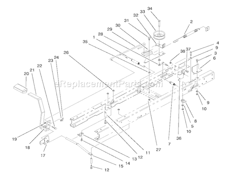 Clutch Assembly Diagram and Parts List for 71189 7900001-7999999 - 1997 Toro Lawn Tractor