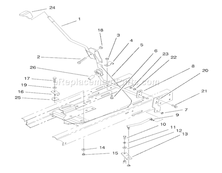 Shift Assembly Diagram and Parts List for 71189 7900001-7999999 - 1997 Toro Lawn Tractor