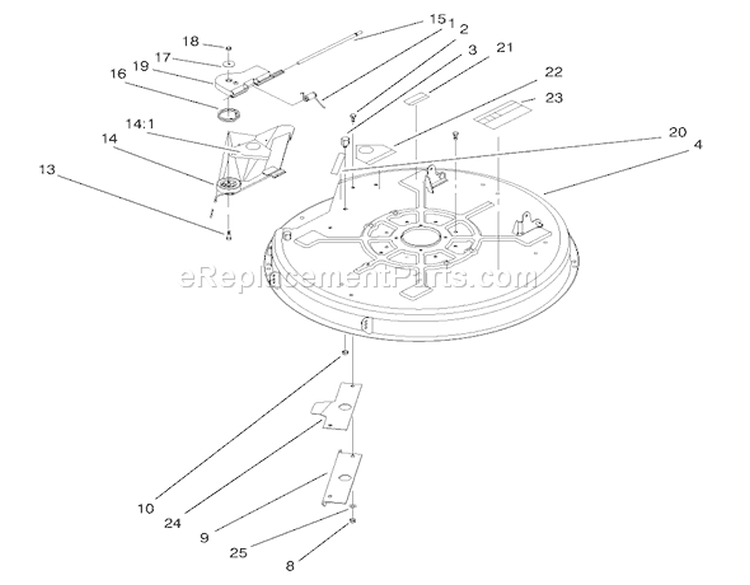 Deck Assembly (32"cutting Unit) Diagram and Parts List for 71189 7900001-7999999 - 1997 Toro Lawn Tractor