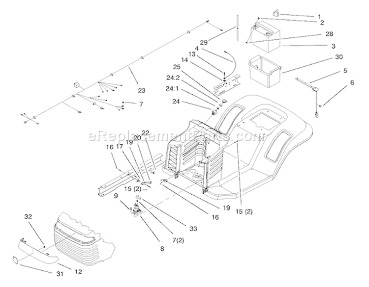 Electrical Assembly Diagram and Parts List for 71189 7900001-7999999 - 1997 Toro Lawn Tractor