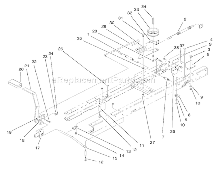 Clutch Assembly Diagram and Parts List for 71189 8900001-8999999 - 1998 Toro Lawn Tractor