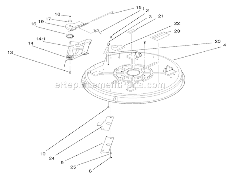 Deck Assembly (32" Cutting Unit) Diagram and Parts List for 71189 8900001-8999999 - 1998 Toro Lawn Tractor