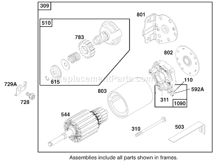 Engine Briggs & Stratton Model 284707-1148-E1 Diagram and Parts List for 71189 8900001-8999999 - 1998 Toro Lawn Tractor