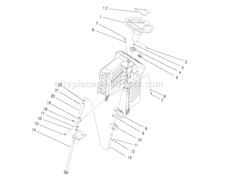 Steering Assembly Diagram and Parts List for 71190 7900001-7999999 - 1997 Toro Lawn Tractor