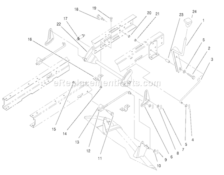 Height Of Cut Assembly Diagram and Parts List for 71190 7900001-7999999 - 1997 Toro Lawn Tractor