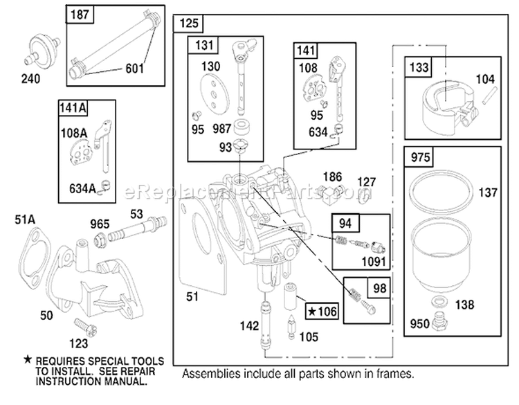 Page J Diagram and Parts List for 71190 8900001-8999999 - 1998 Toro Lawn Tractor