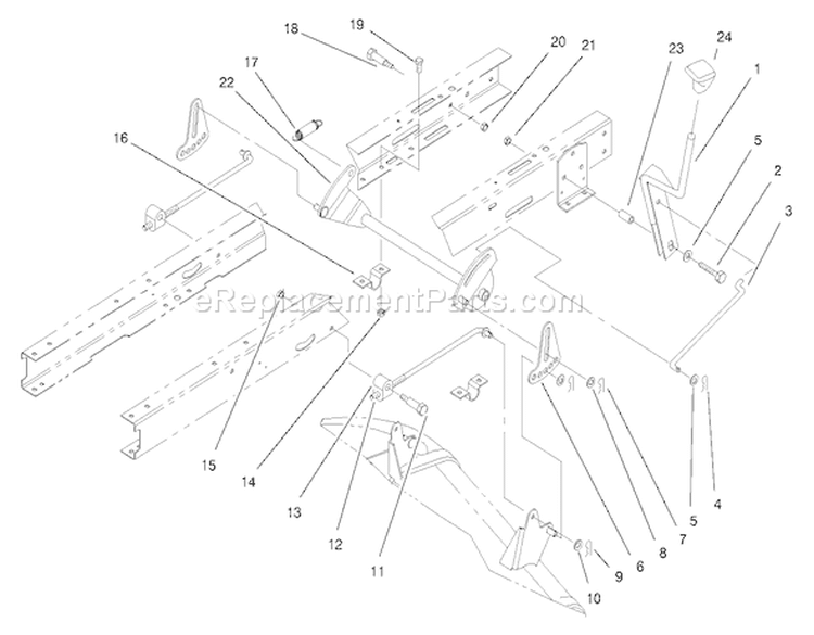 Height Of Cut Assembly Diagram and Parts List for 71190 8900001-8999999 - 1998 Toro Lawn Tractor