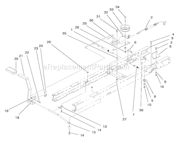 Clutch Assembly Diagram and Parts List for 71190 8900001-8999999 - 1998 Toro Lawn Tractor
