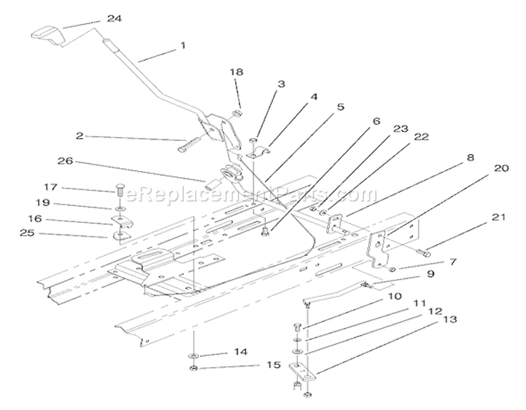 Shift Assembly Diagram and Parts List for 71190 8900001-8999999 - 1998 Toro Lawn Tractor