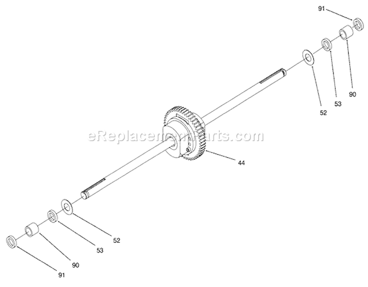 Hydro Transaxle Assembly (continued) Diagram and Parts List for 71196 6900001-6999999 - 1996 Toro Lawn Tractor