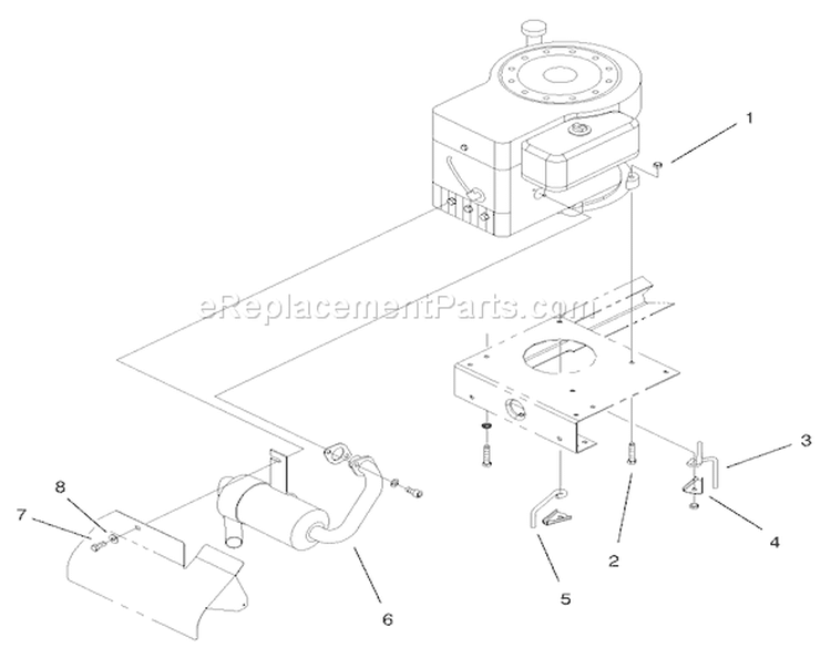 Engine System Components Assembly Diagram and Parts List for 71199 200000001-200999999 - 2000 Toro Lawn Tractor
