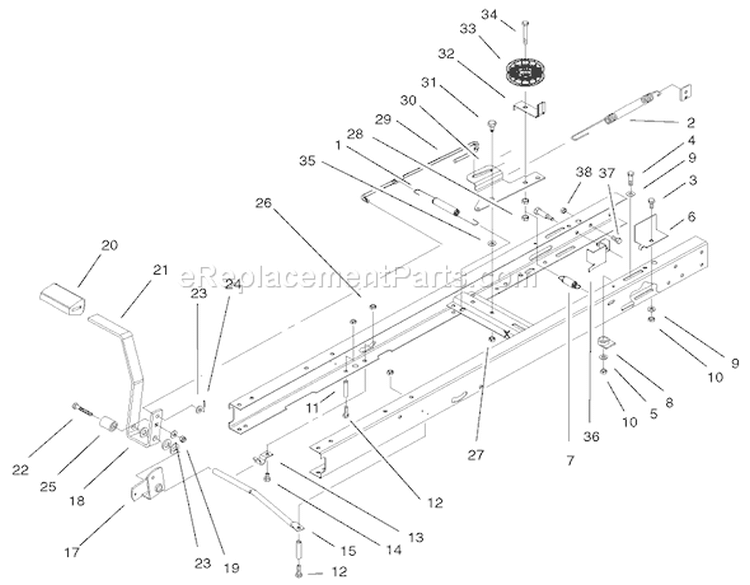 Traction Clutching Assembly Diagram and Parts List for 71199 220000001-220999999 - 2002 Toro Lawn Tractor