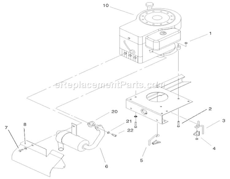 l Engine System Components Assembly Diagram and Parts List for 71199 220000001-220999999 - 2002 Toro Lawn Tractor