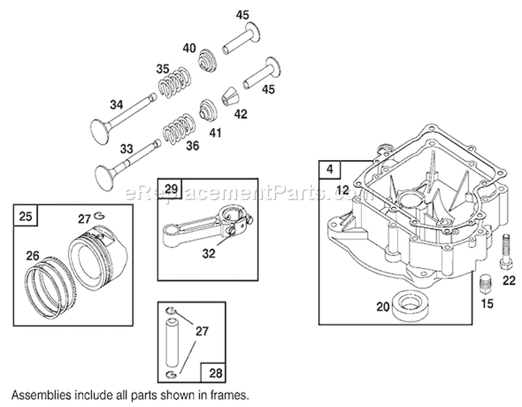 Piston Assembly Briggs and Stratton 284707-1148-E1 Diagram and Parts List for 71199 220000001-220999999 - 2002 Toro Lawn Tractor