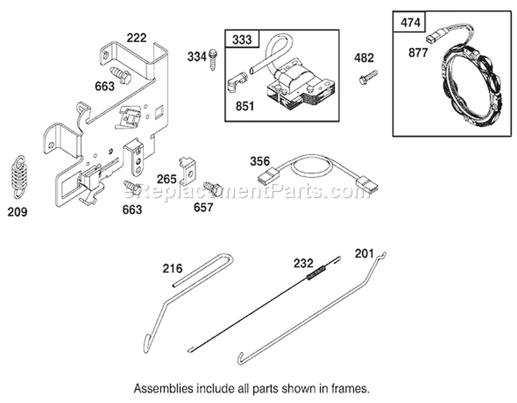 Alternator and Miscellaneous Assembly Briggs and Stratton 284707-1148-E1 Diagram and Parts List for 71199 220000001-220999999 - 2002 Toro Lawn Tractor