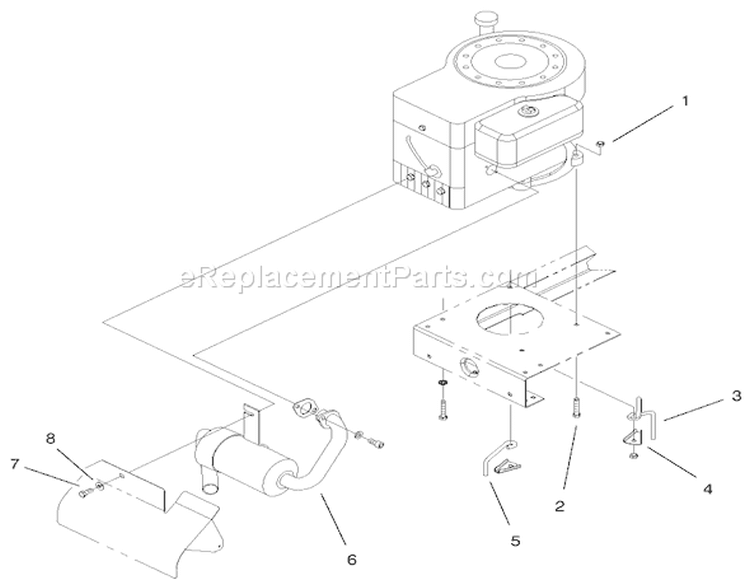 Engine System Components Assembly Diagram and Parts List for 71199 9900001-9999999 - 1999 Toro Lawn Tractor