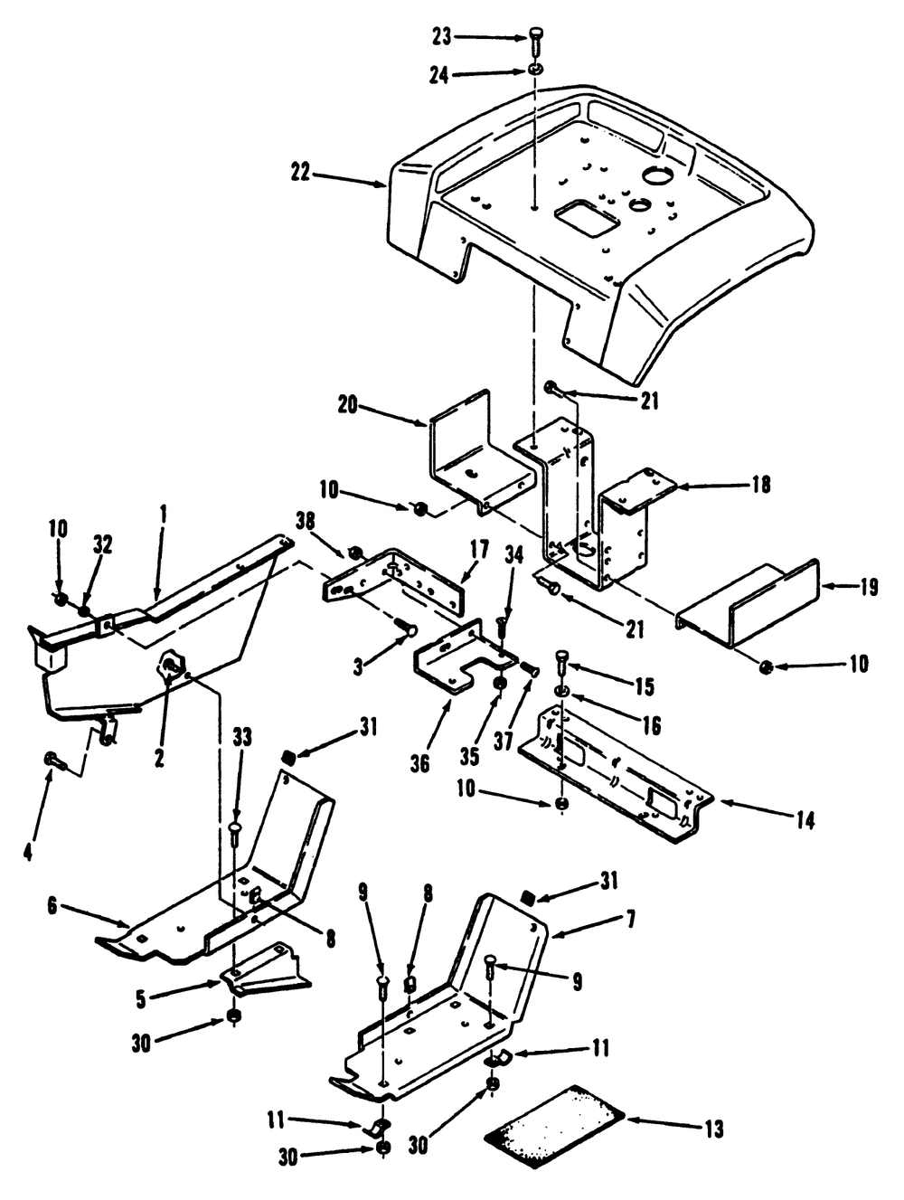 Sheet Metal And Covers Diagram and Parts List for R1-12K804 2000001 - 2999999 Toro Lawn Tractor