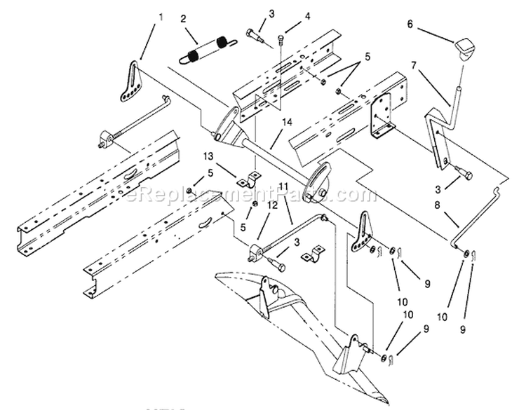 Height Of Cut Assembly Diagram and Parts List for 71182 4900001-4999999 - 1994 Toro Lawn Tractor