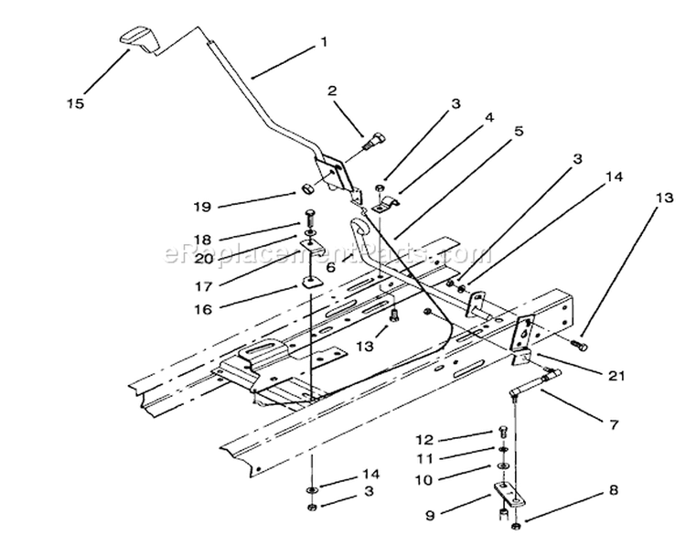 Shift Assembly Diagram and Parts List for 71182 4900001-4999999 - 1994 Toro Lawn Tractor