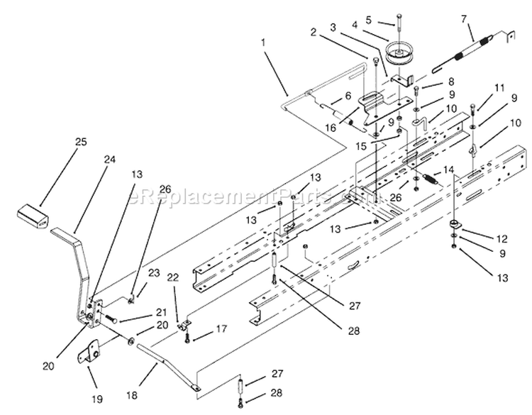 Clutch Assembly Diagram and Parts List for 71200 5900001-5910000 - 1995 Toro Lawn Tractor