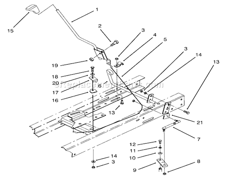 Shift Assembly Diagram and Parts List for 71200 5900001-5910000 - 1995 Toro Lawn Tractor