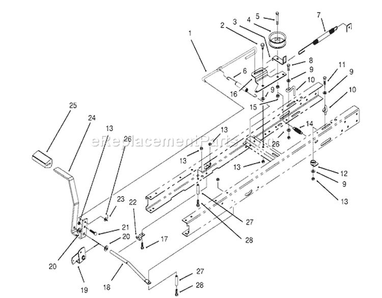 Clutch Assembly Diagram and Parts List for 71182 5910001-5999999 - 1995 Toro Lawn Tractor