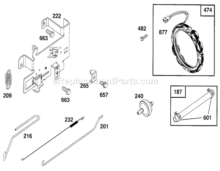 Engine Briggs & Stratton Model 282707-0119-01 Diagram and Parts List for 71188 6900001-6999999 - 1996 Toro Lawn Tractor