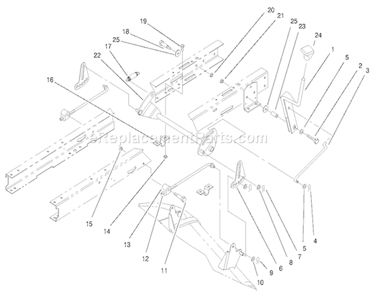 Height Of Cut Assembly Diagram and Parts List for 71201 7900001-7999999 - 1997 Toro Lawn Tractor