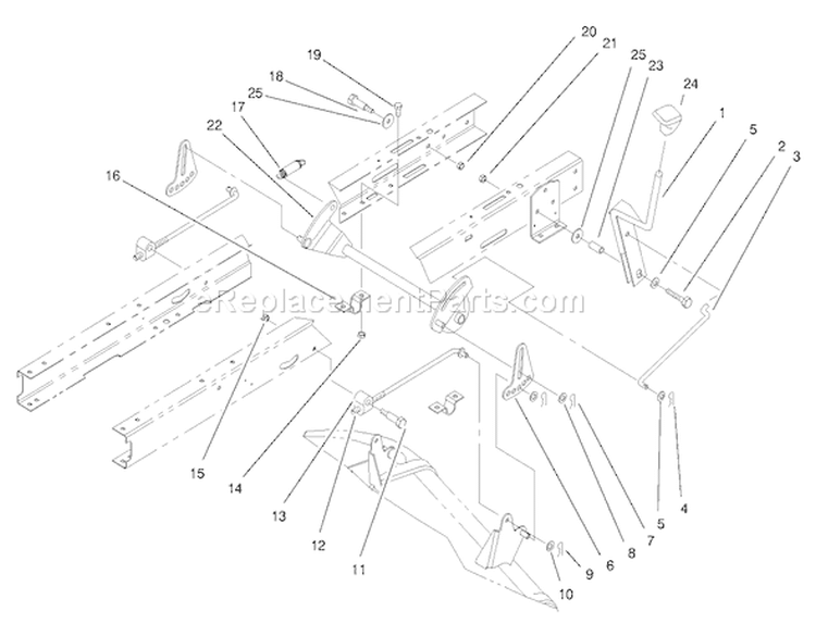Height Of Cut Assembly Diagram and Parts List for 71201 8900001-8999999 - 1998 Toro Lawn Tractor
