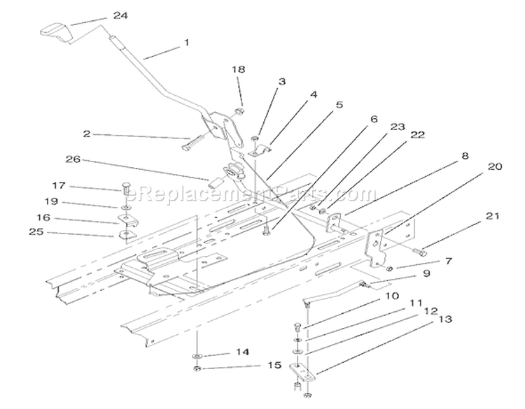 Shift Assembly Diagram and Parts List for 71201 8900001-8999999 - 1998 Toro Lawn Tractor