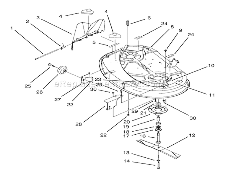 Housing & Spindle Assembly (38" Cutting Unit) (model No. 71202 Only) Diagram and Parts List for 71202 3900001-3999999 - 1993 Toro Lawn Tractor
